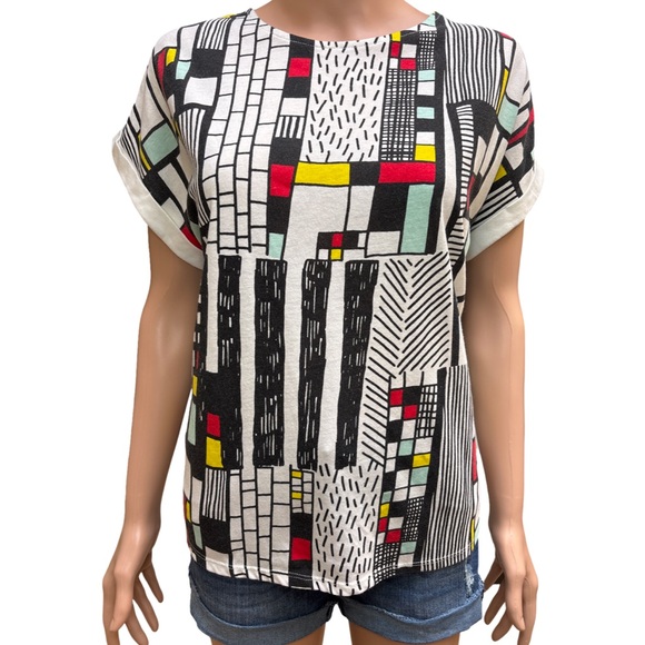 Design Tshirts Store Graniph Short Sleeve T-shirt White & Black - Picture 1 of 7